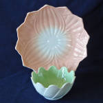 Click to view larger image of Anchor Hocking Leaf and Blossom Dessert Set Pink Green (Image3)