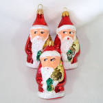 Click to view larger image of Box 3 Glass Santa Claus Christmas Ornaments (Image2)