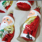 Click to view larger image of Box 3 Glass Santa Claus Christmas Ornaments (Image3)
