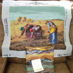 Click here to enlarge image and see more about item 15263: Austrain Fine Art Needlepoint Tapestry Kit 1960s The Gleaners 17 x 24