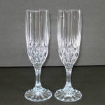Click to view larger image of Bretagne 2 French Lead Crystal Pair Champagne Flutes (Image2)