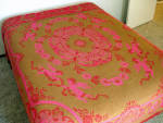 Click here to enlarge image and see more about item 15285: Nettle Creek Romance Queen Bedspread Red Pink Cherubs
