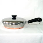 Click here to enlarge image and see more about item 15481: Revere Ware Copper Clad 8 Inch Skillet, Lid, Egg Poach Insert