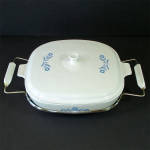 Click here to enlarge image and see more about item 15603: Corning Ware Pyroceram 10 inch Skillet Casserole in Cradle