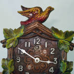 Click to view larger image of Keebler 1930s Bird Nest Miniature Pendulette Clock (Image2)