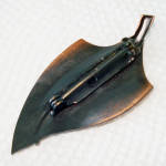 Click to view larger image of Mid Century Modernist Copper Leaf Brooch Pin (Image3)