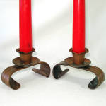 Click to view larger image of Craftsman Studios Mission Copper Candlesticks (Image2)
