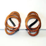 Click here to enlarge image and see more about item 15749: Layered Rings Modernist Copper Clip Earrings