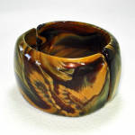 Click to view larger image of Lucite Swirled Caramel Mocha Wide Clamper Bracelet (Image3)
