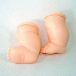 Click to view larger image of Pair Baby Doll Soft Plastic Legs for Doll Making Crafts (Image2)