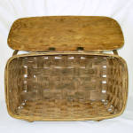 Click to view larger image of Rustic Peterboro Wood Splint Hinged Lid Picnic Basket (Image3)