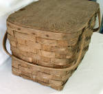Click to view larger image of Rustic Peterboro Wood Splint Hinged Lid Picnic Basket (Image6)