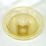 Click to view larger image of Federal 1930s Ribbed Yellow Glass Mixing Bowl (Image3)