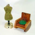 Click here to enlarge image and see more about item 15983: Dress Form, Rocking Chair Figural Sewing Pin Cushions