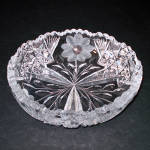 Click here to enlarge image and see more about item 16062: American Brilliant Cut Glass Low Bowl Flowers Etch