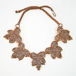 Click to view larger image of Lacy Copper Leaves Necklace Bracelet Earrings Parure (Image6)