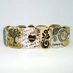 Click here to enlarge image and see more about item 16083: Family Love Serenity Metal Stretch Bracelet