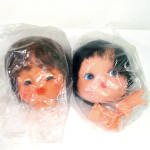 Click here to enlarge image and see more about item 16134: Two Soft Vinyl Craft Doll Heads 2.5 Inches