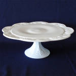 Click here to enlarge image and see more about item 16178: Indiana Colony Harvest Grape Milk Glass Cake Stand