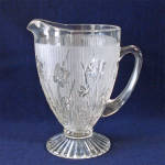 Click to view larger image of Jeannette Iris Footed Glass Pitcher (Image1)