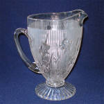 Click to view larger image of Jeannette Iris Footed Glass Pitcher (Image2)
