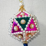 Click to view larger image of Beaded Colorful Harlequin Polygon Christmas Ornament (Image3)
