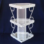 Click to view larger image of 1950s White Mesh 3 Tier Corner Wall Shelf (Image4)