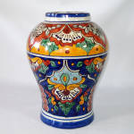Click to view larger image of Mexican Talavera Style Pottery Vase 11 Inches (Image2)