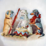 Click to view larger image of Antique Bavarian Child's ABC Dish with Animal Musicians (Image3)