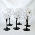Click here to enlarge image and see more about item 16429: Luminarc Festival 6 Black Stem 10 Ounce Goblets