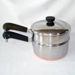 Click to view larger image of Revere Copper Bottom 2 Quart Saucepan Plus Boiler Insert (Image1)