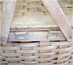 Click to view larger image of Antique Whitewashed Woven Wood Picnic Basket (Image5)