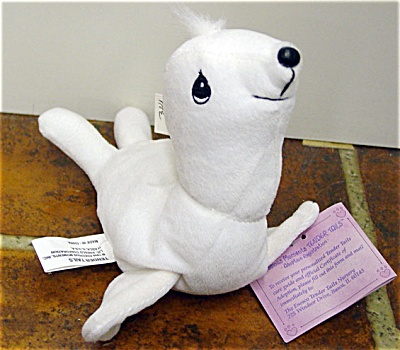Tender Tails Precious Moments White Harp Seal Bean Bag (Image1)