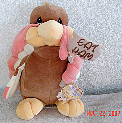 Large Enesco Precious Moments Tender Tails Turkey with Sign (Image1)