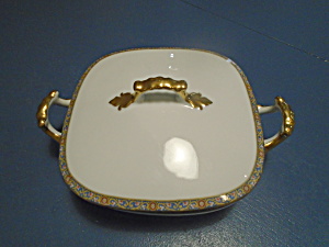 Limoges, France Vignaud Covered Serving Bowl Square Footed
