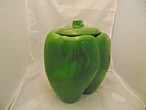 Unknown Maker Green Chili Ceramic Cookie Jar