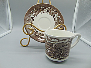 Jg Meakin Royal Staffordshire Brown Stratford Stage Cups/saucers
