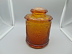 Indiana Glass Sandwich Amber Covered Butter Dish