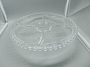 Imperial Glass Candlewick Relish Tray Or Low Cake Stand