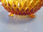 Click to view larger image of Indiana Glass Amber Diamond Point Bon Bon Footed Bowl (Image2)