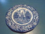 Click here to enlarge image and see more about item 13498: Staffordshire Liberty Blue Independence Hall Dinner Plates