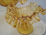 Click to view larger image of Beautiful Depression Crimped Beaded 3 Pc. Amber Set Fenton? (Image2)