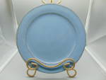 Click here to enlarge image and see more about item 19596: Laura Gates Terracotta Blue w/Brown Trim Salad Plate(s)