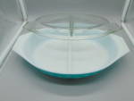 Click to view larger image of Pyrex Snowflake Blue Oval 1.5 Qt. Divided Covered Casserole 16 (Image3)