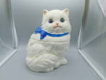 Click to view larger image of White Cat Ceramic Cookie Jar Made in Japan (Image1)