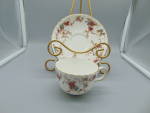 Click here to enlarge image and see more about item 19865: Minton Ancestral Gold Trimmed Cups and Saucers. MINT