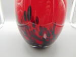 Click to view larger image of Art Glass Cased Hand Blown 10 in. Bud Vase Red/Black (Image2)