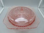 Click to view larger image of Jeannette Adam Pink Depression Glass Covered Serving Bowl (Image2)