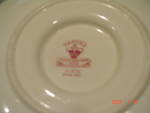 Click to view larger image of Masons Vista Pink Gravy Boat, Attached Tray, Ladle - Damaged (Image3)