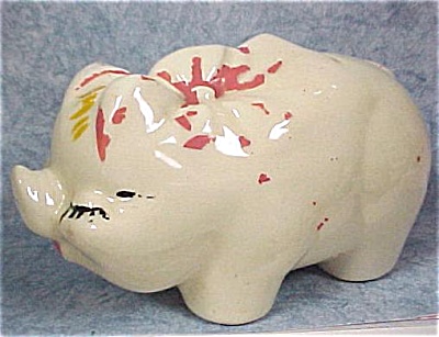 1930s/1940s Pottery Piggy Bank (Image1)